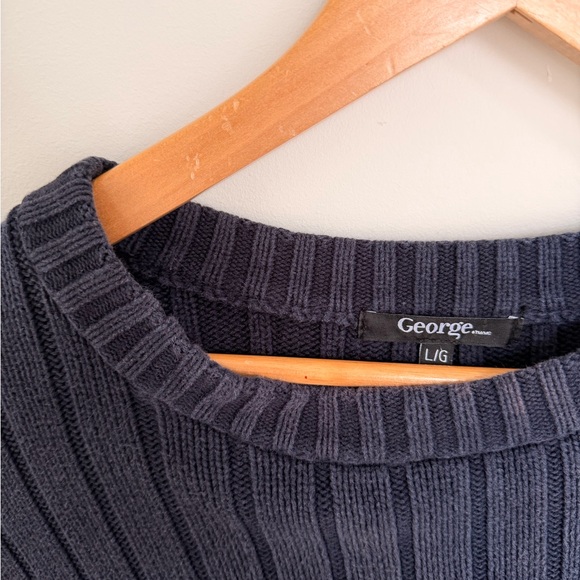 George Women's Navy Ribbed Sweater - Picture 2 of 2